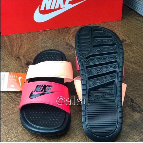 NWT Nike Benassi Duo Ultra Slide Sunset Glow RoseW - Picture 2 of 8